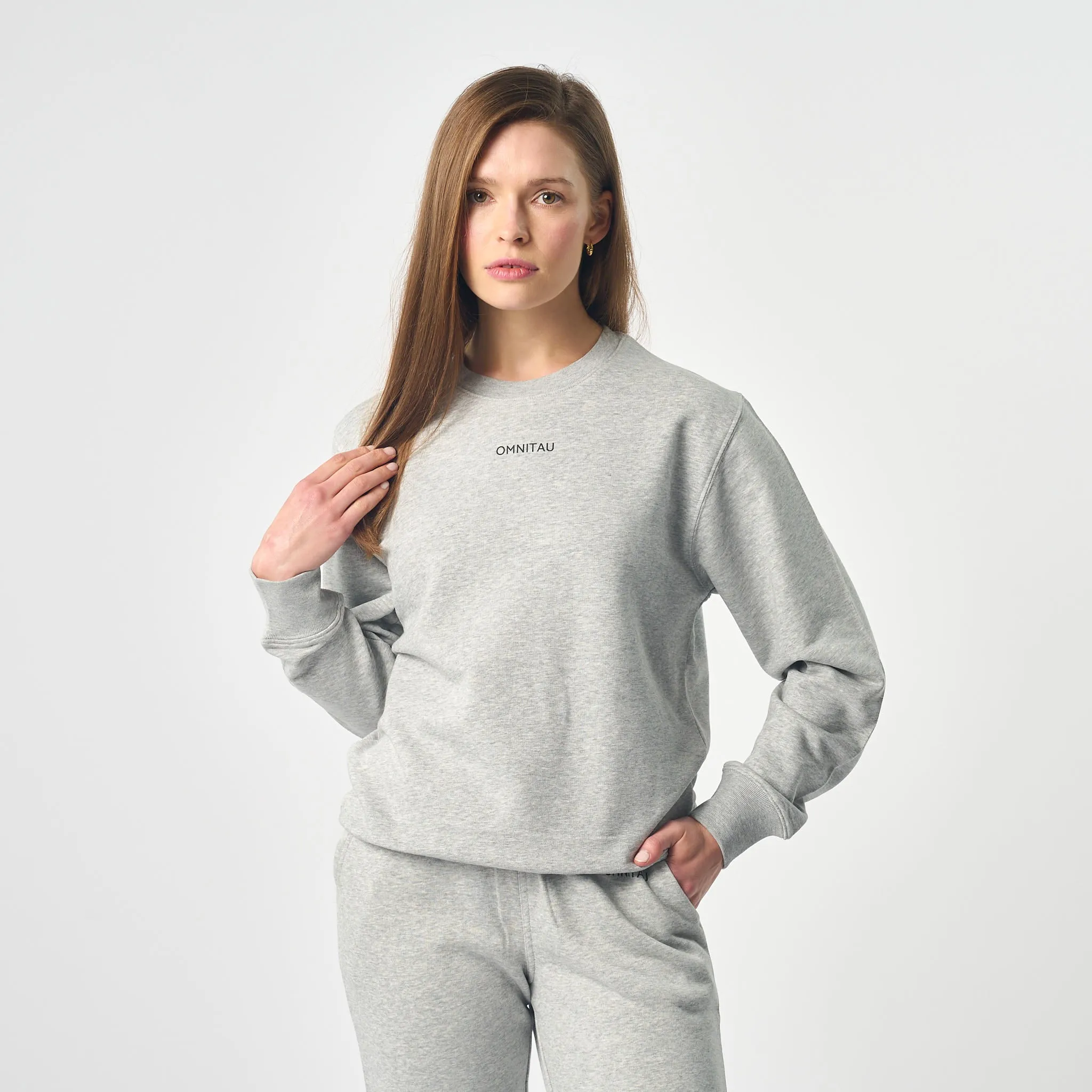 Omnitau Women's Ellyse Organic Cotton Medium Fit Sweatshirt - Heather Grey