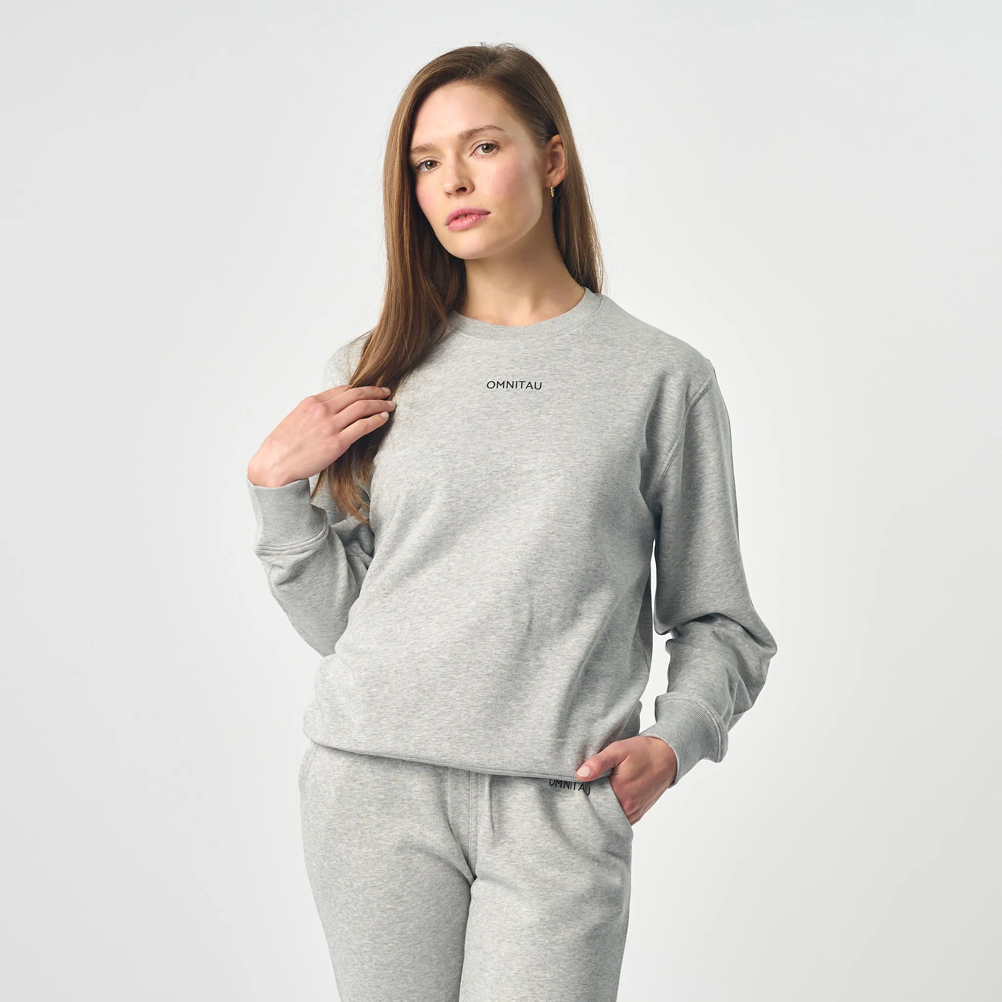 Omnitau Women's Ellyse Organic Cotton Medium Fit Sweatshirt - Heather Grey