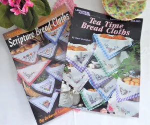 Pair Cross Stitch Charts Bread Cloths Booklets 1990s Patterns Leisure Arts Tea Time