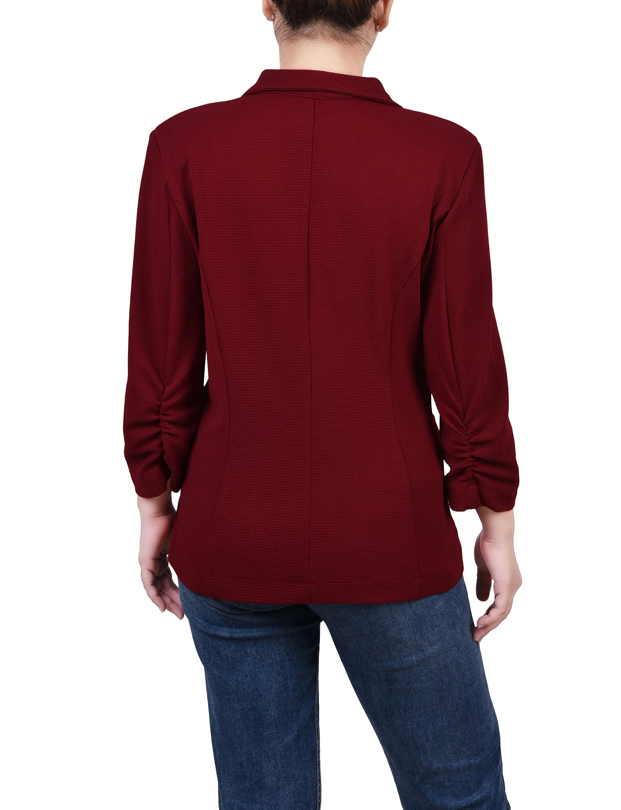 Petite 3/4 Sleeve Scuba Crepe Jacket