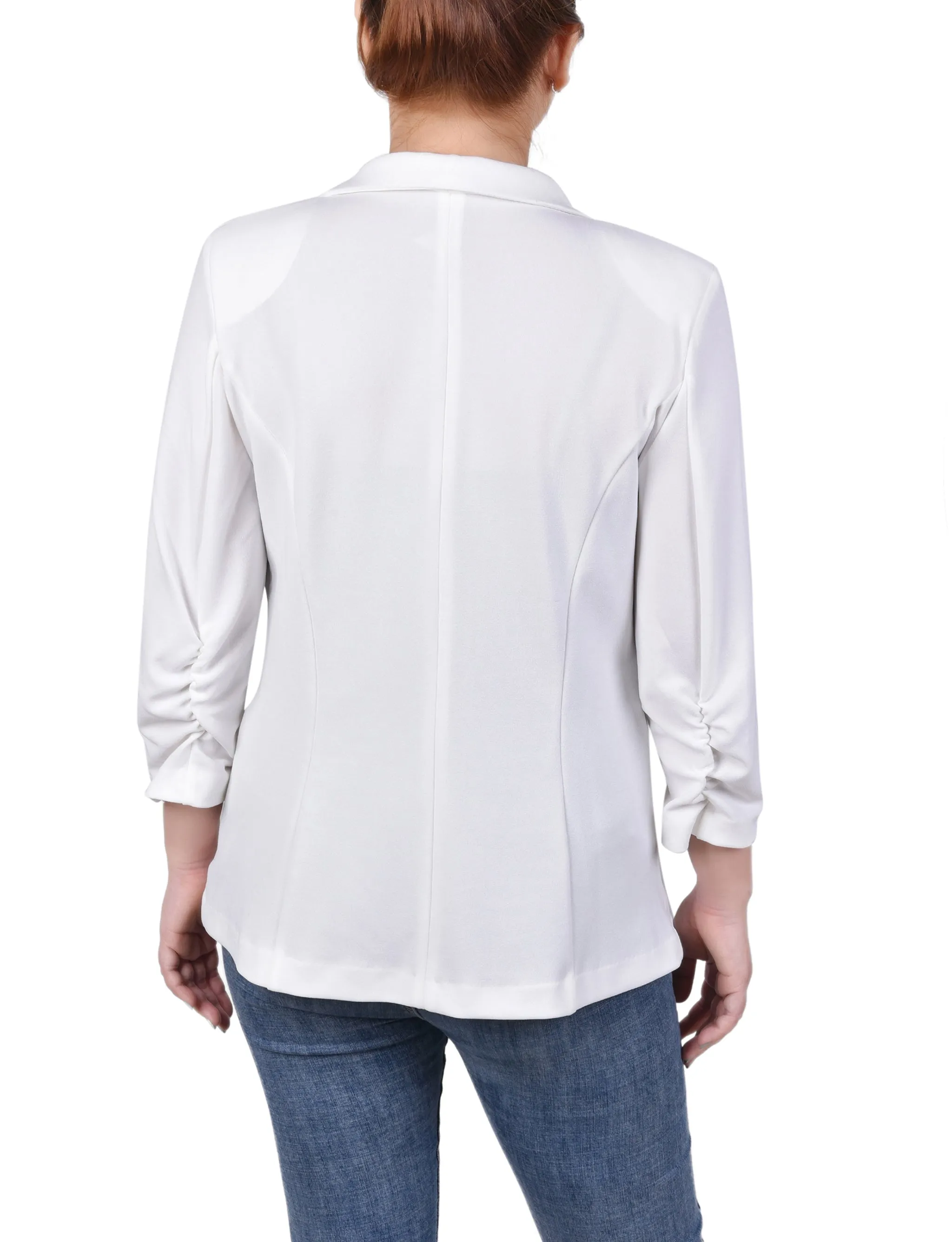 Petite 3/4 Sleeve Scuba Crepe Jacket