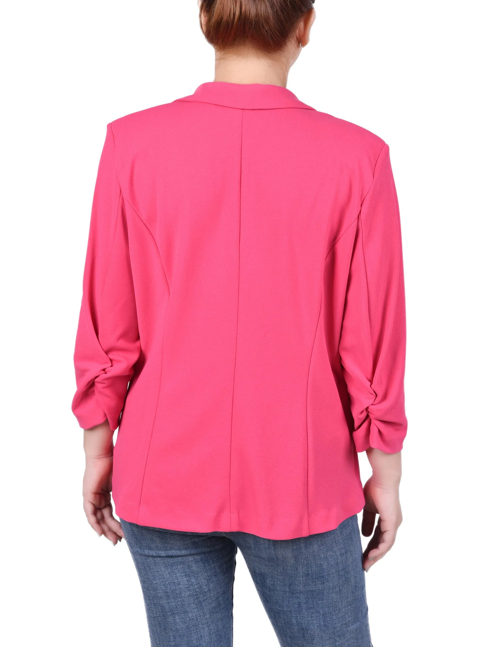 Petite 3/4 Sleeve Scuba Crepe Jacket