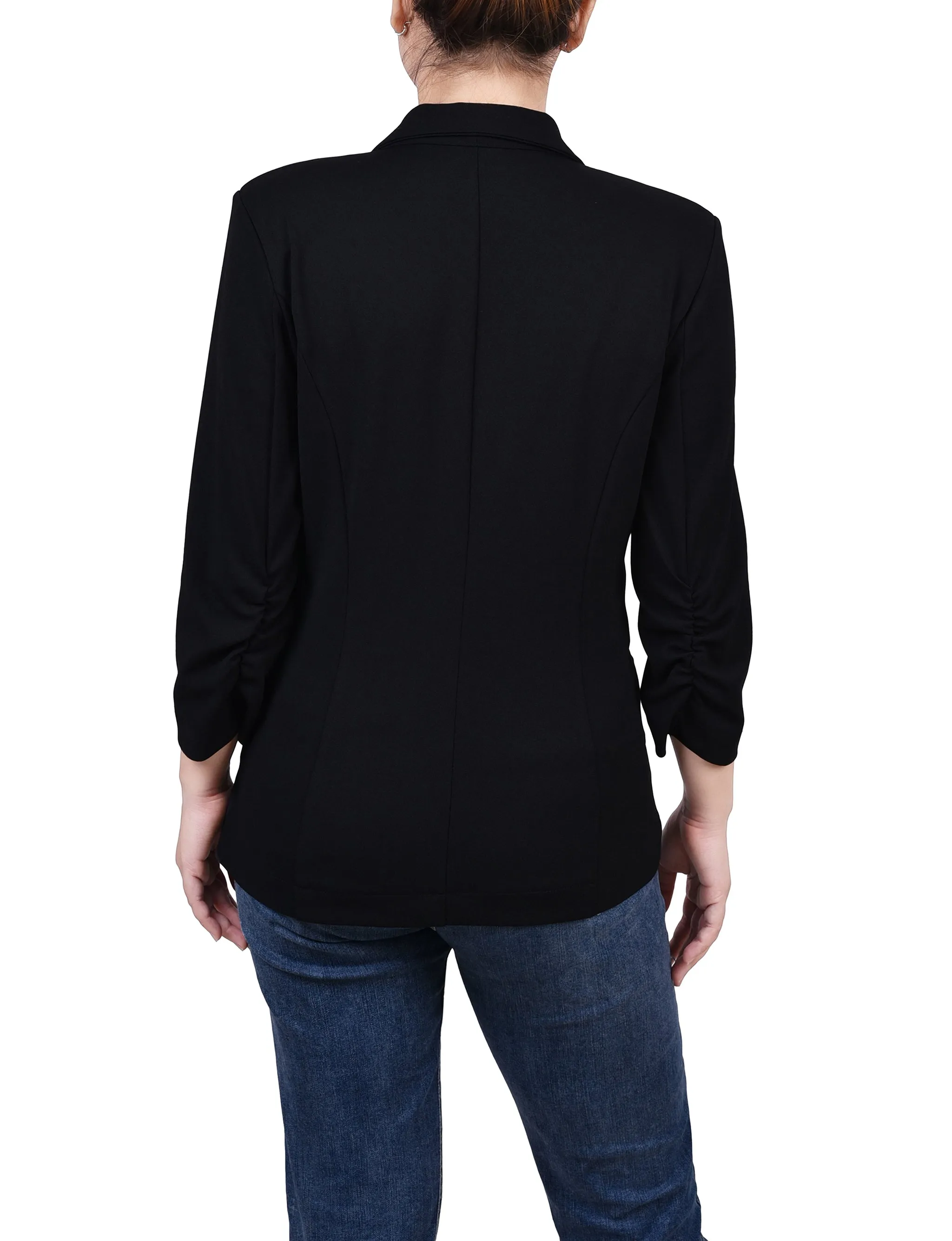 Petite 3/4 Sleeve Scuba Crepe Jacket