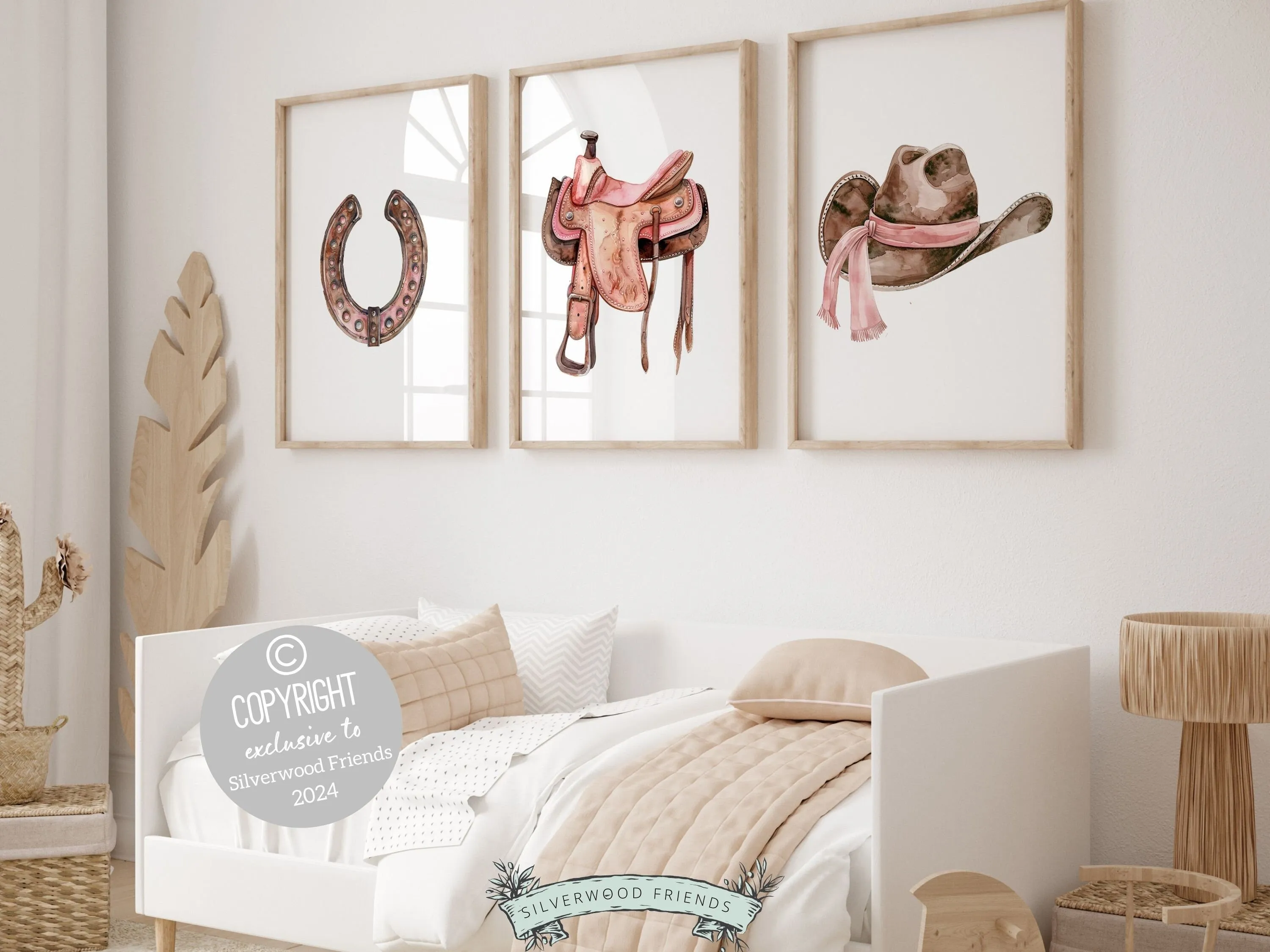 Pink Cowgirl Nursery Prints - Set 2