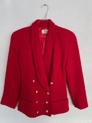 Red Bouclé Blazer