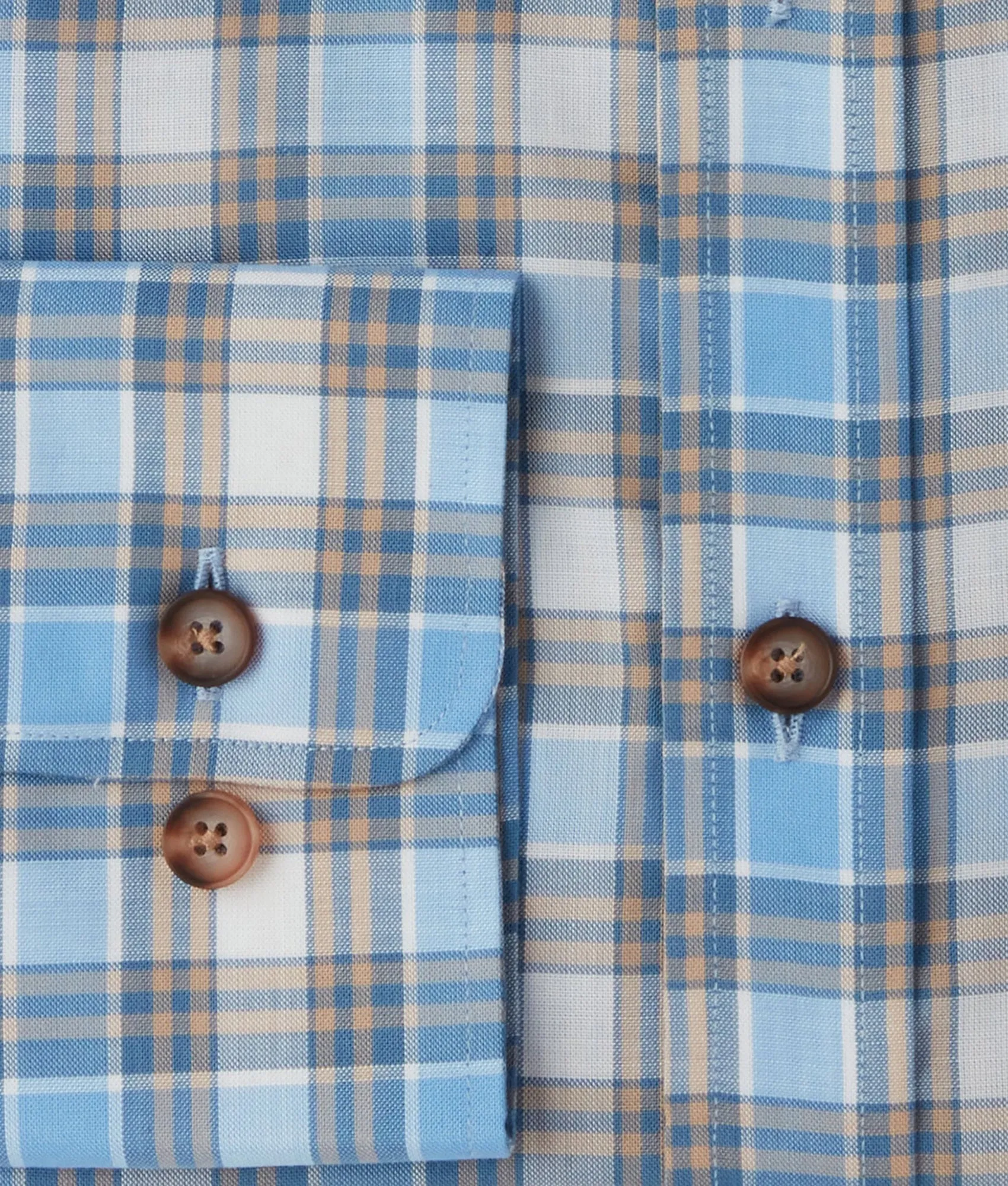 San Antonio :: Tencel Cornflower Blue And Khaki Check