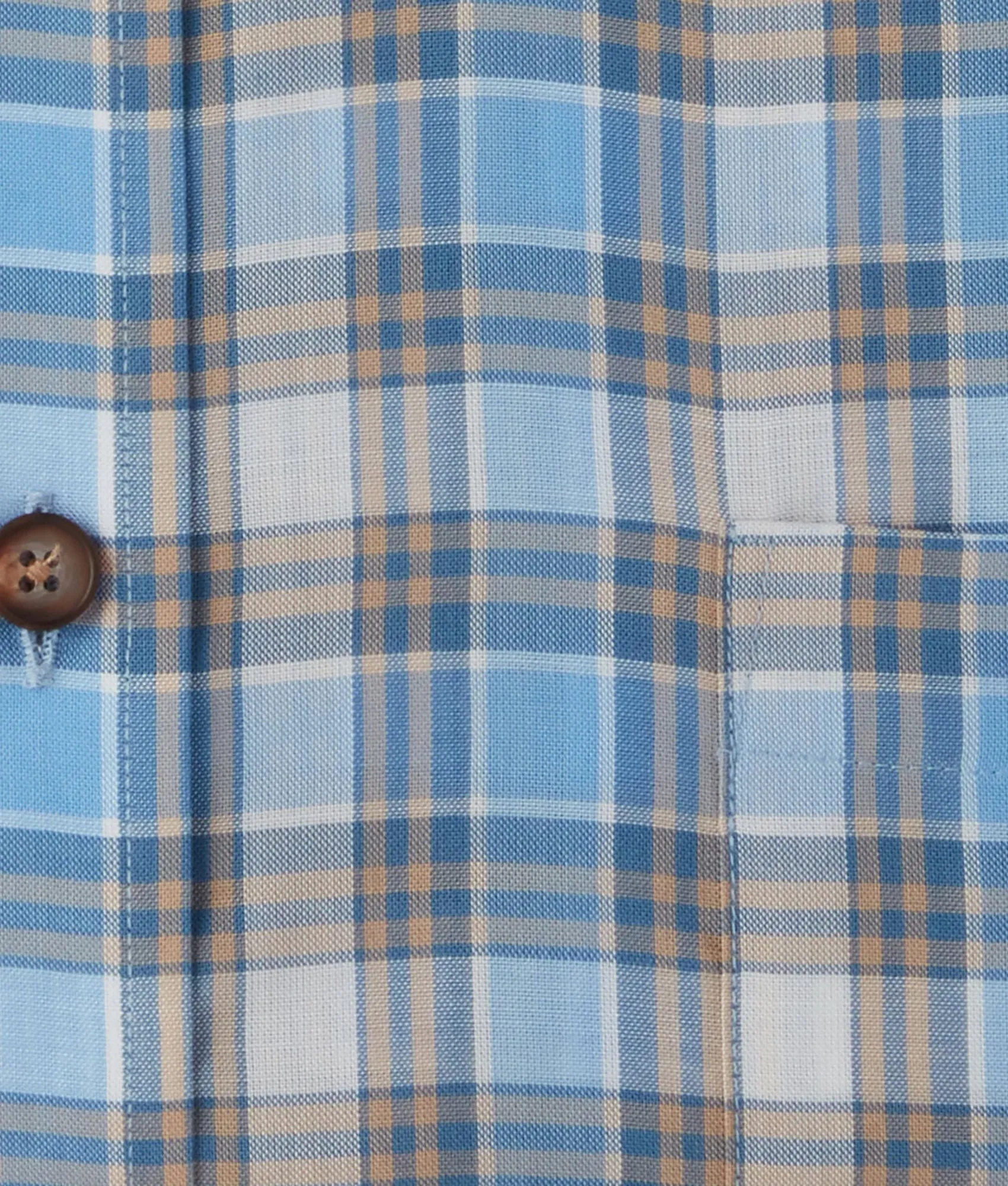 San Antonio :: Tencel Cornflower Blue And Khaki Check