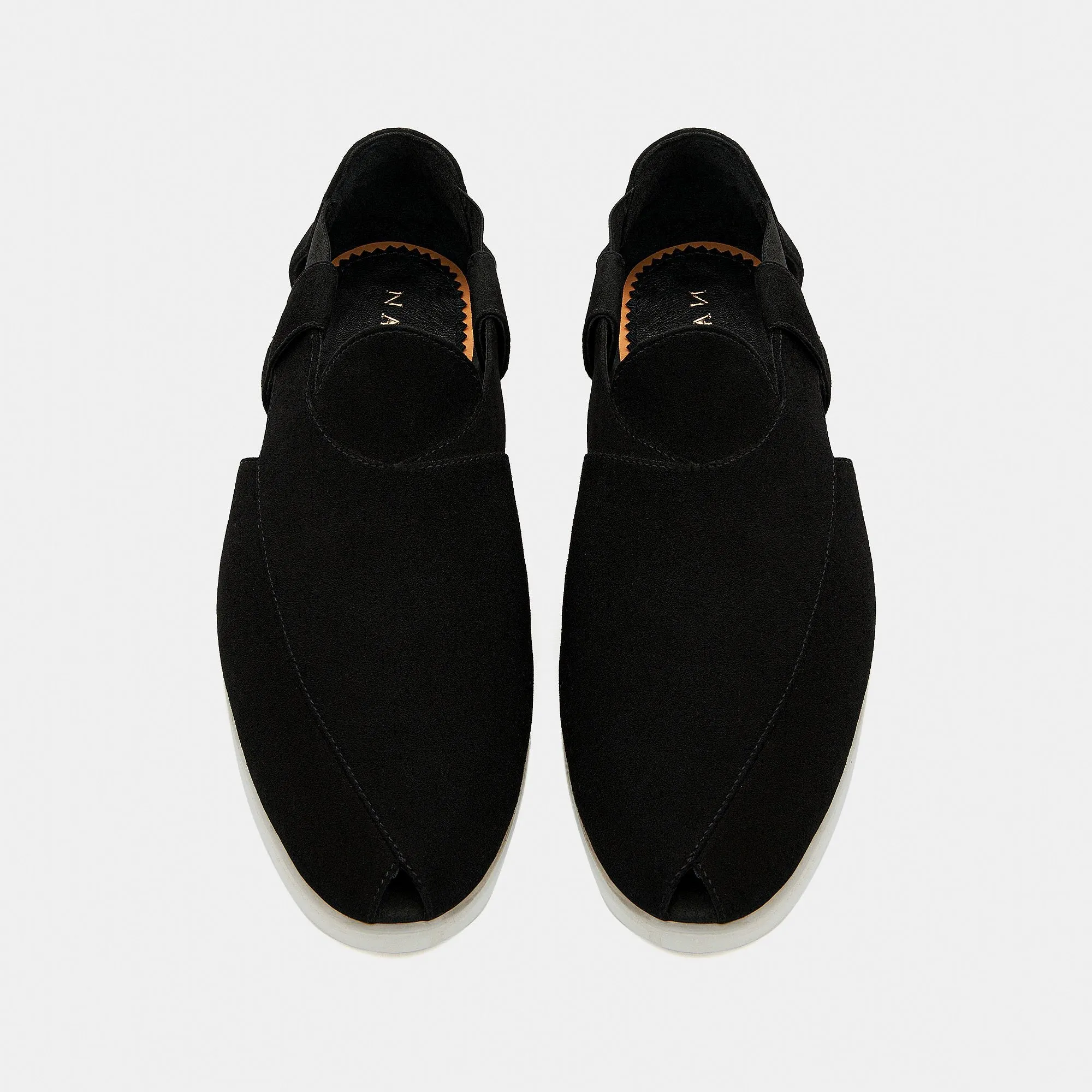 Summer Peshauri | Solid Black Suede