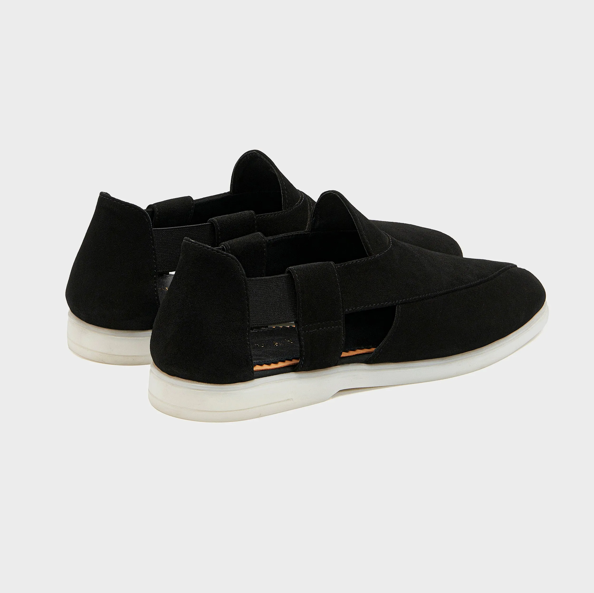 Summer Peshauri | Solid Black Suede