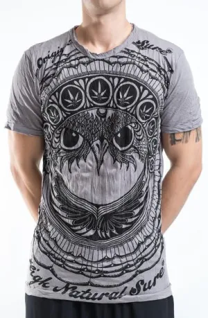 Sure Design Men's Weed Owl T-Shirt Gray