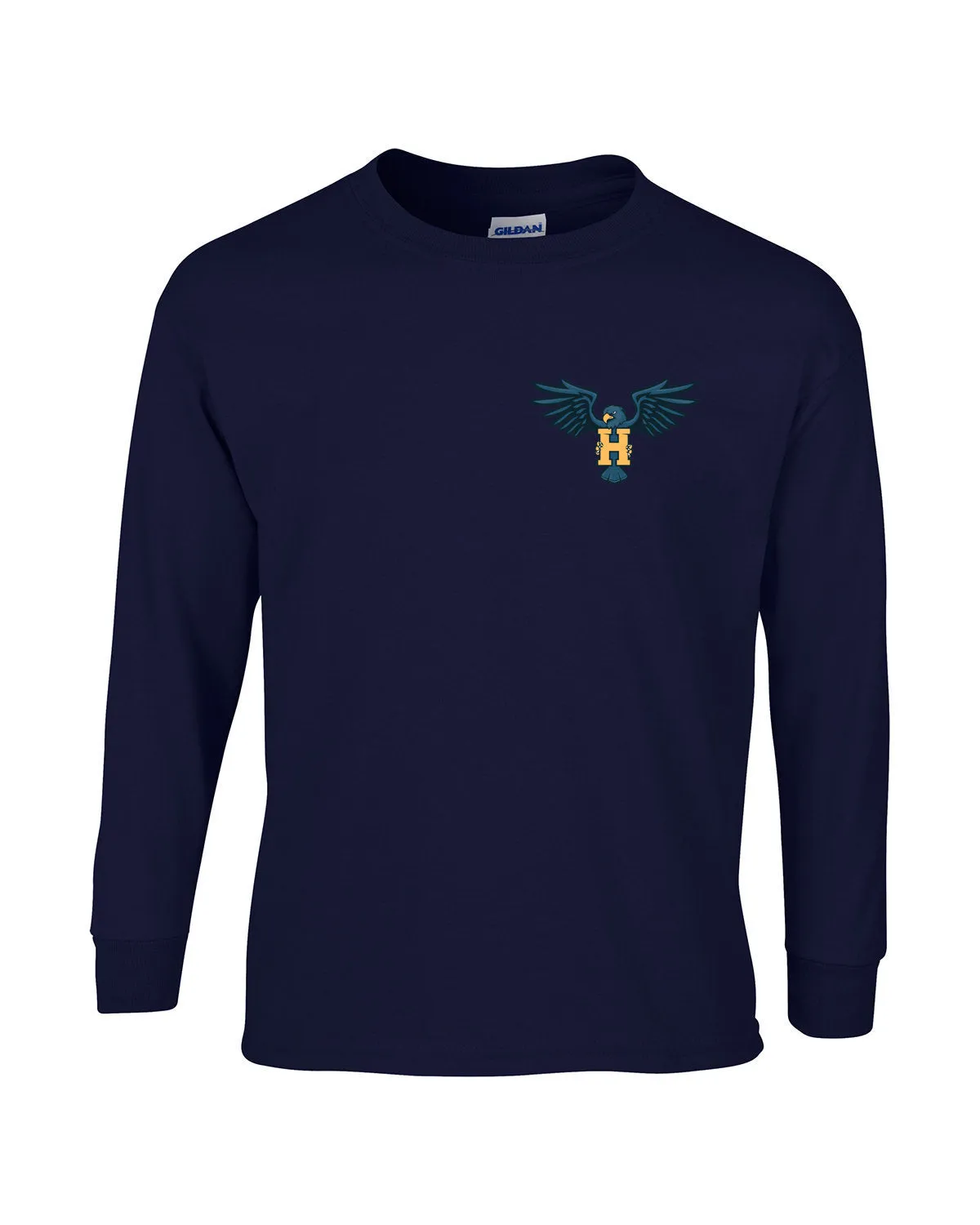 T-Shirt - Long-Sleeve - Cotton - Navy - Adult/Youth - Hawk Designs