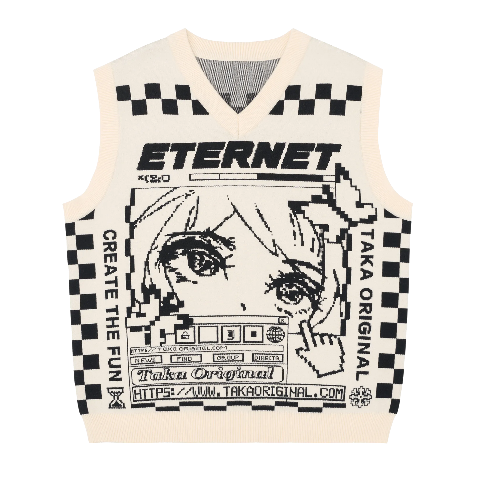 TAKA Original [ Eternet 002] Captain Lael  checkerboard knit vest