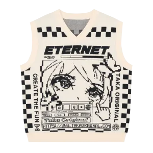 TAKA Original [ Eternet 002] Captain Lael  checkerboard knit vest