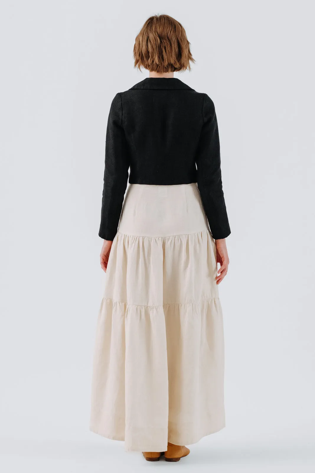 Tiered Skirt, Hemp, Milky White