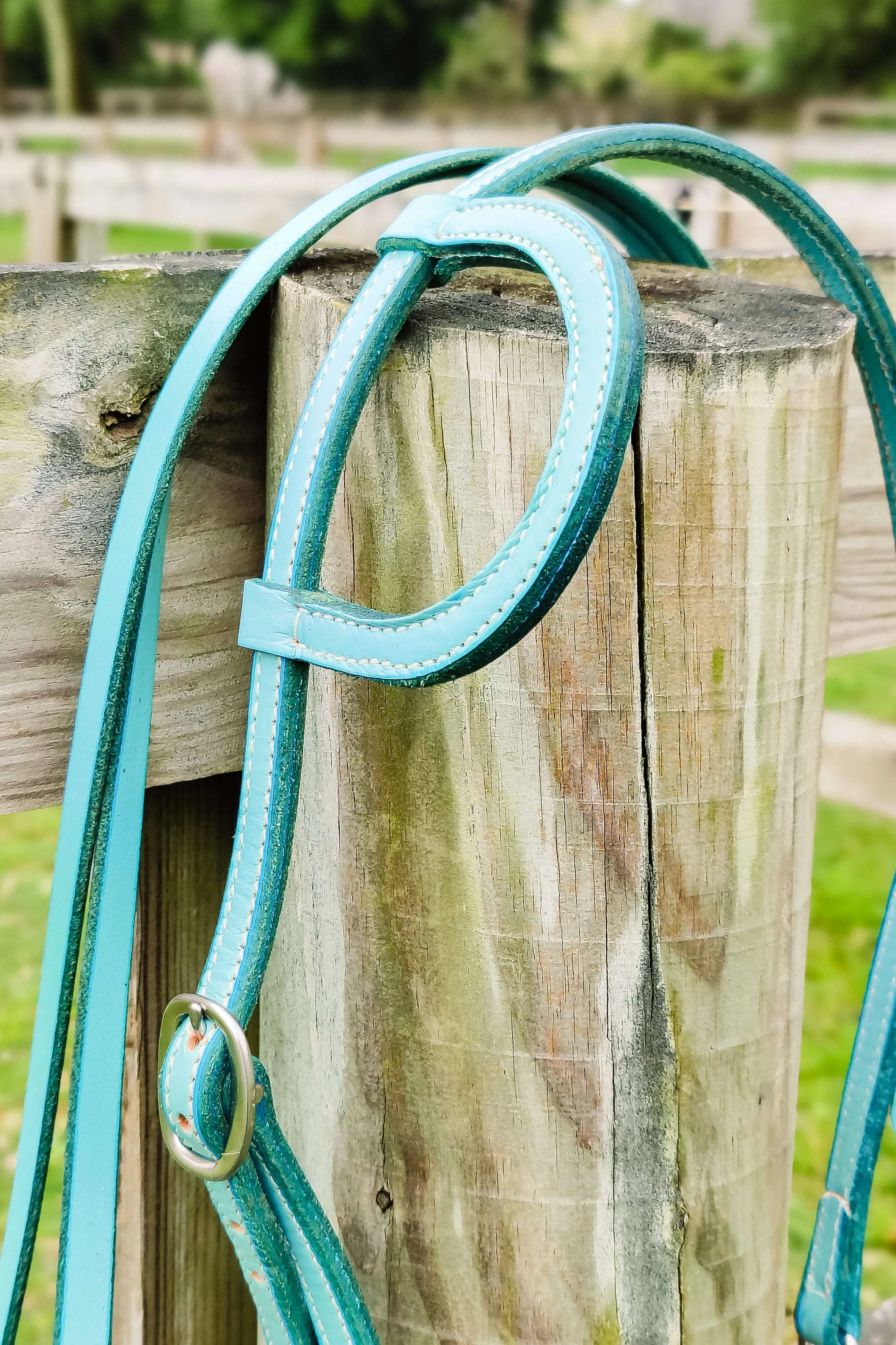 Turquoise Leather Quick Change Working Headstall