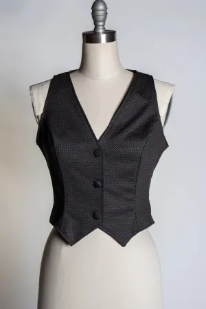 Veronica Vest - Black & Grey Pindot