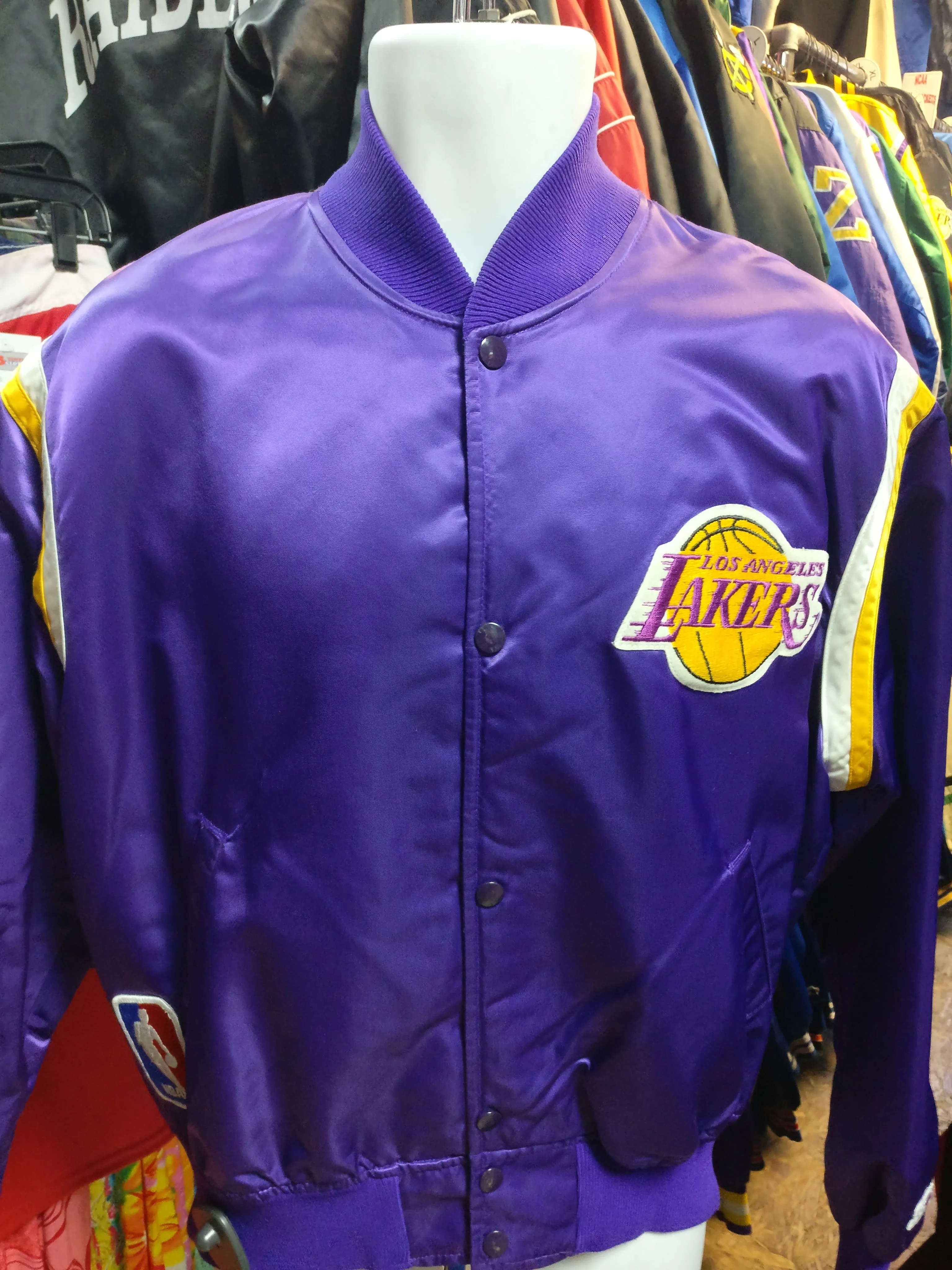 Vintage 80s LOS ANGELES LAKERS NBA Starter Purple Nylon Jacket L