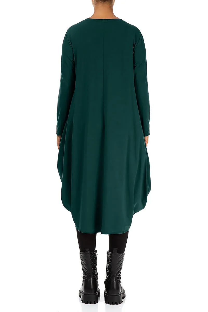 Wide Emerald Cotton Dress