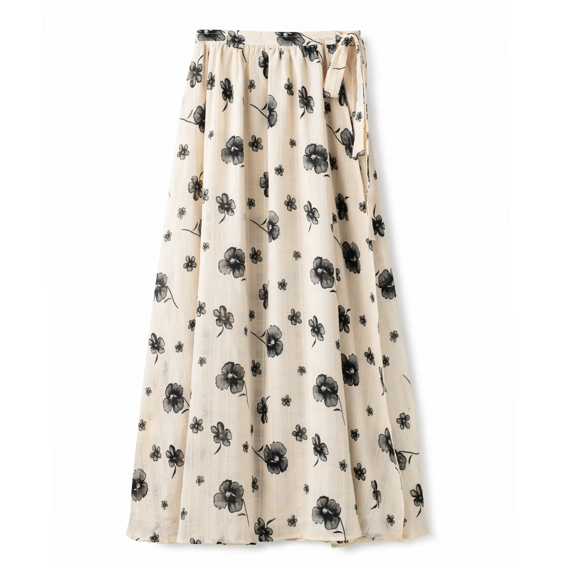 Wrap Print Skirt IN: Ivory Floral