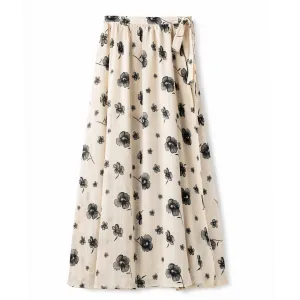 Wrap Print Skirt IN: Ivory Floral